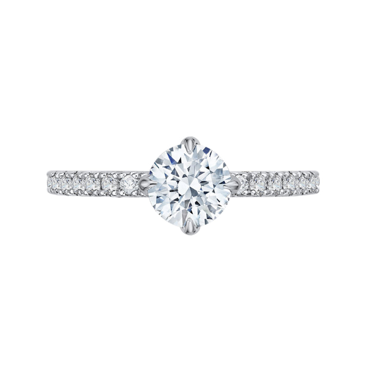 14K Two-Tone Gold Round Diamond Engagement Ring (Semi-Mount)
