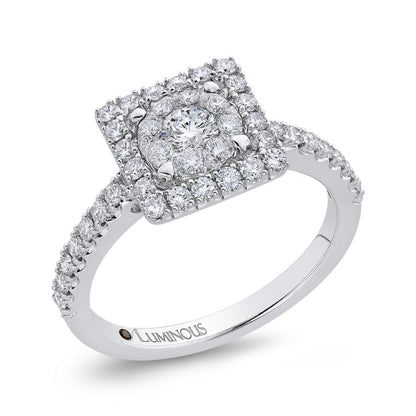 14K White Gold Round Cut Diamond Engagement Ring
