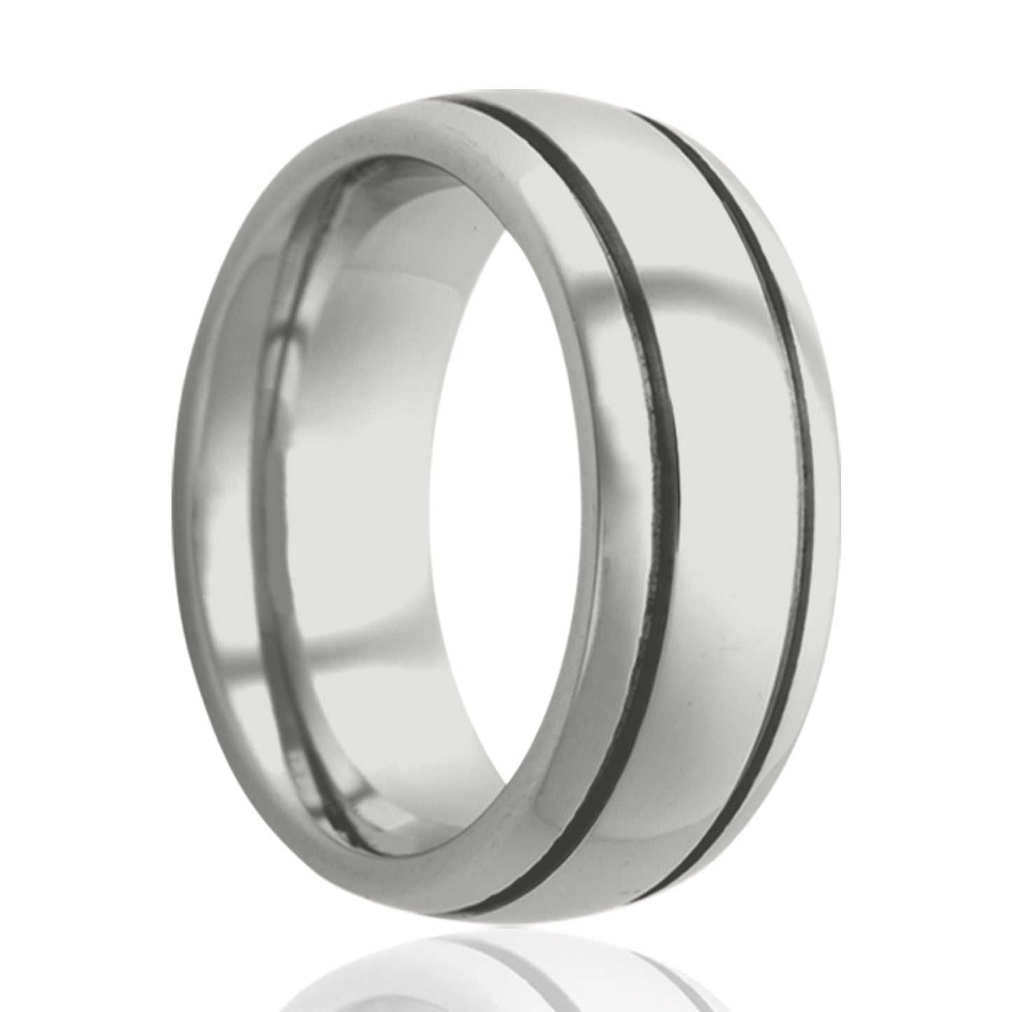 Cobalt Dome Ring Polished with Offset Grooves