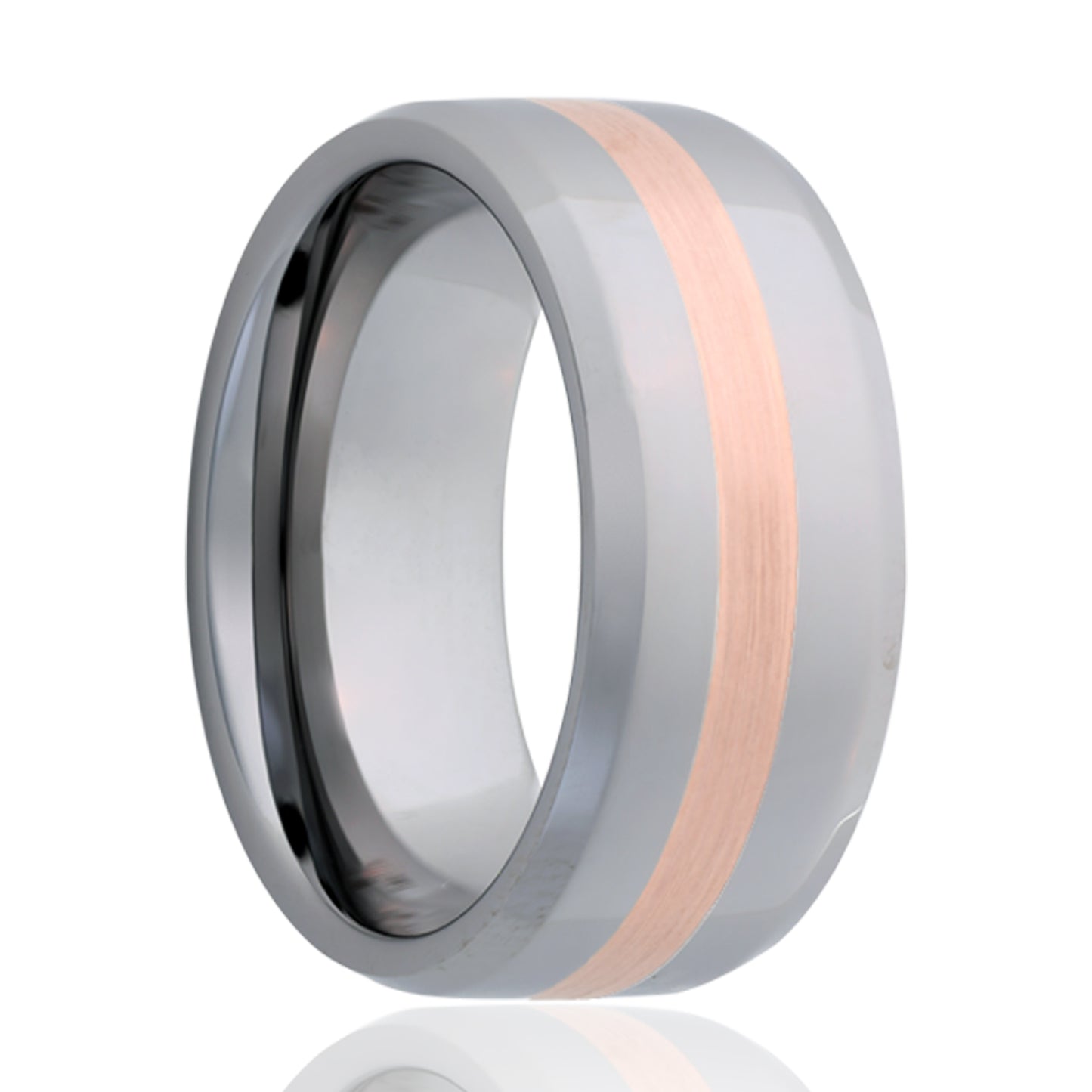 Cobalt Rose Gold Inlay Ring Comfort Fit