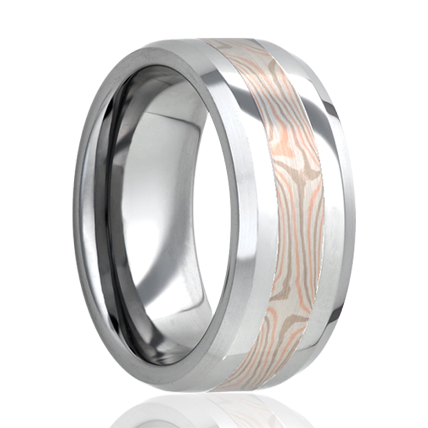 Cobalt Comfort Fit Ring with Mokume Inlay