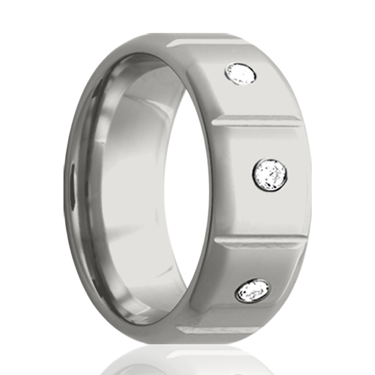 Cobalt Diamond Ring with Beveled Edge Finish