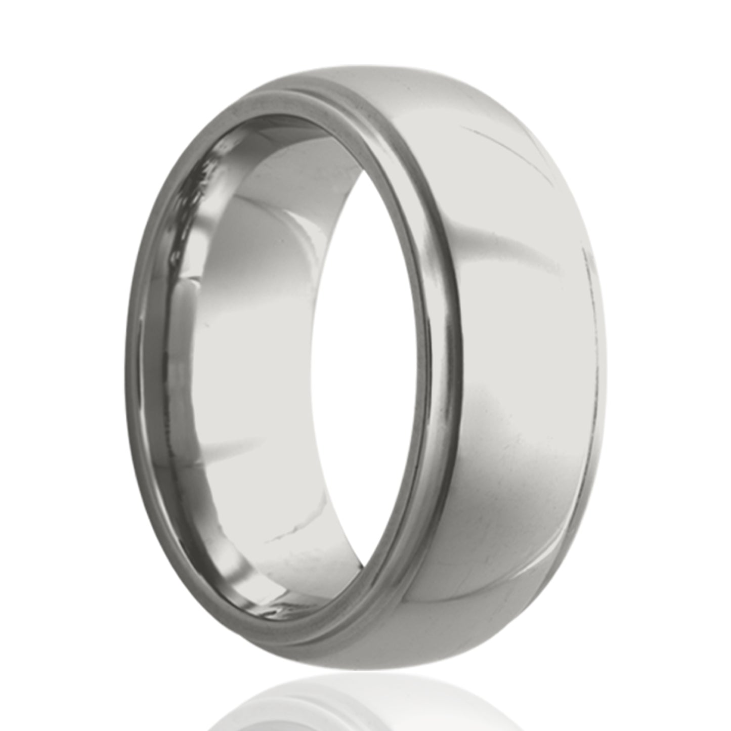 Cobalt Dome Step Edge Polished Ring Comfort Fit