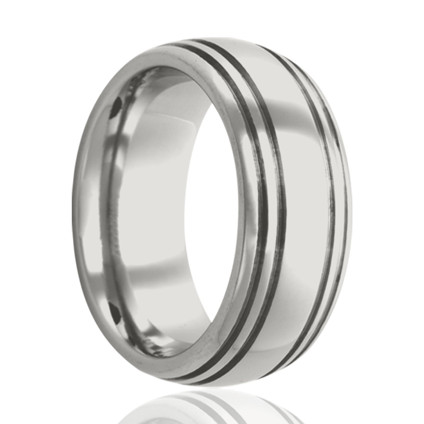 Cobalt Dome Ring Polished with Offset Grooves