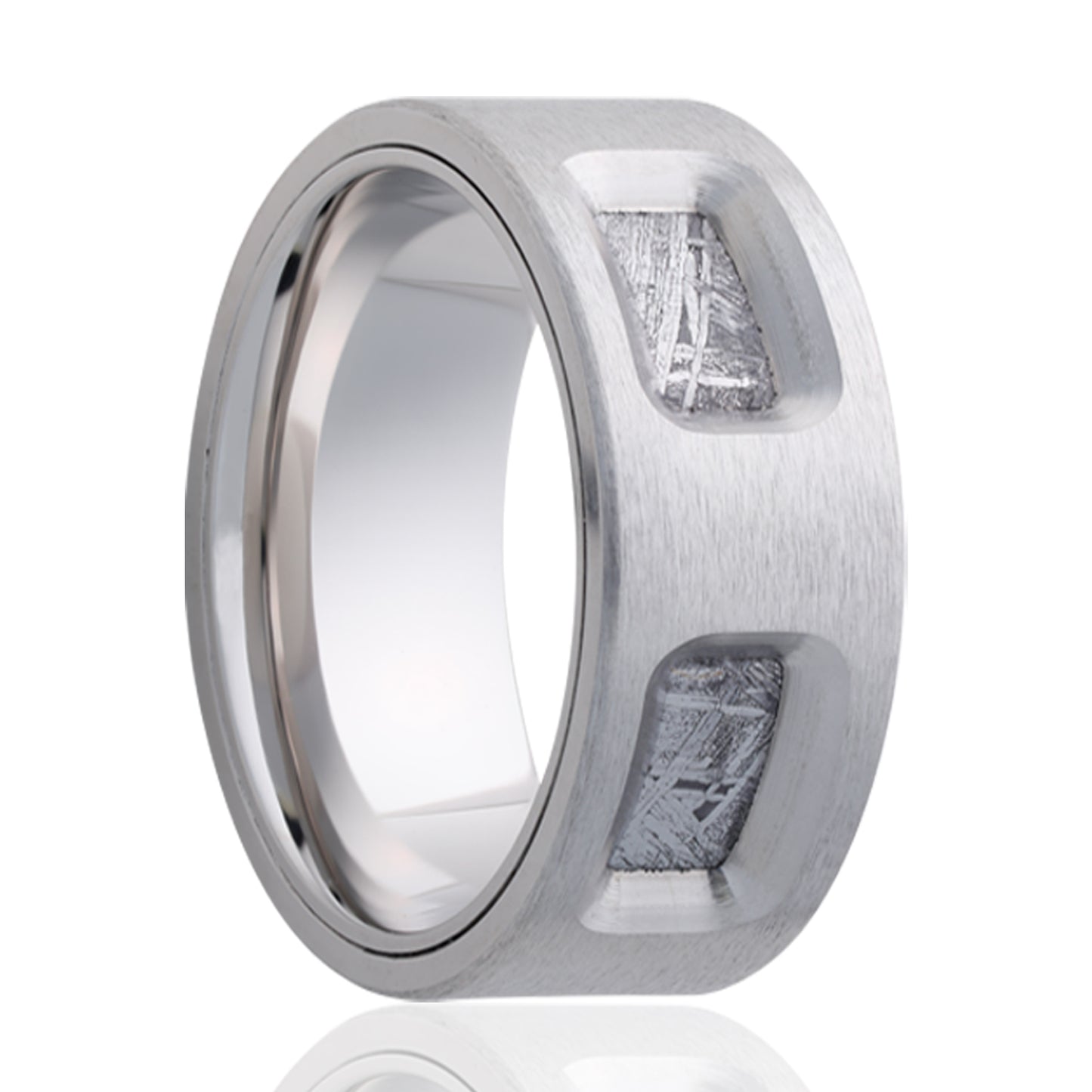 Cobalt Meteorite Inlay Ring - Flat Comfort Fit