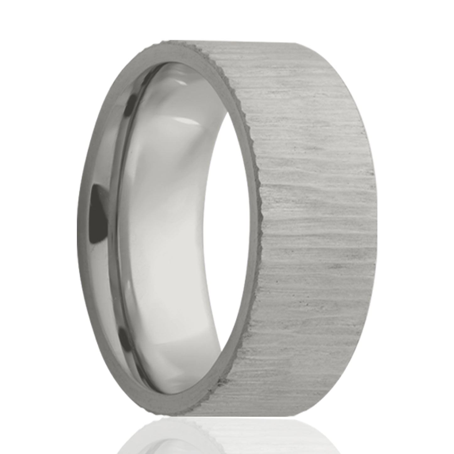 Cobalt Comfort Fit Treebark Finish Ring