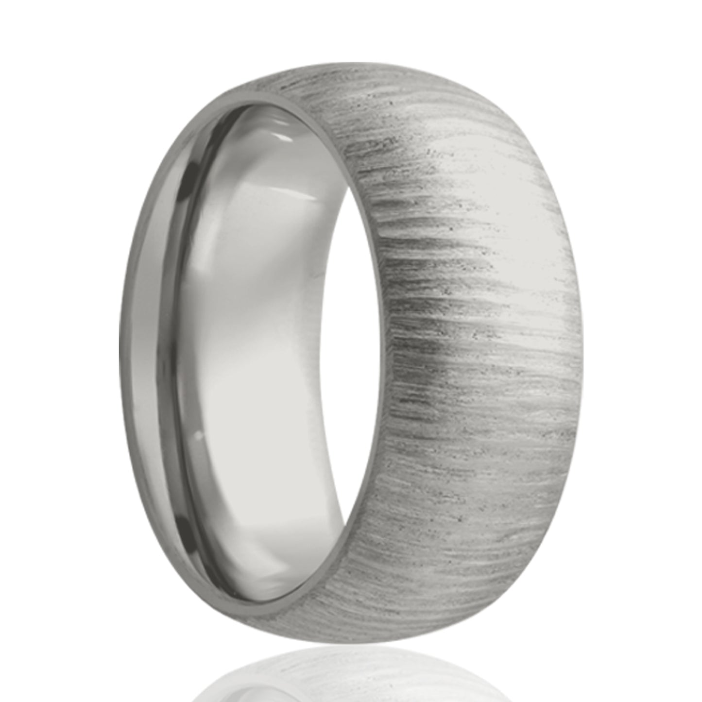 Cobalt Dome Comfort Fit Treebark Finish Ring