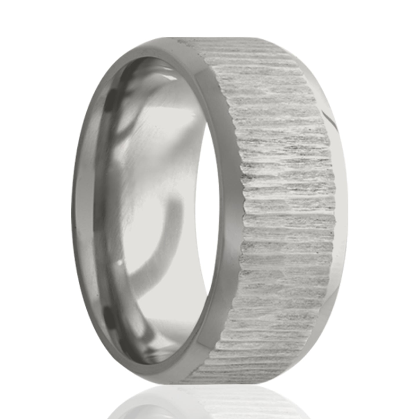 Cobalt Comfort Fit Treebark High Polish Ring
