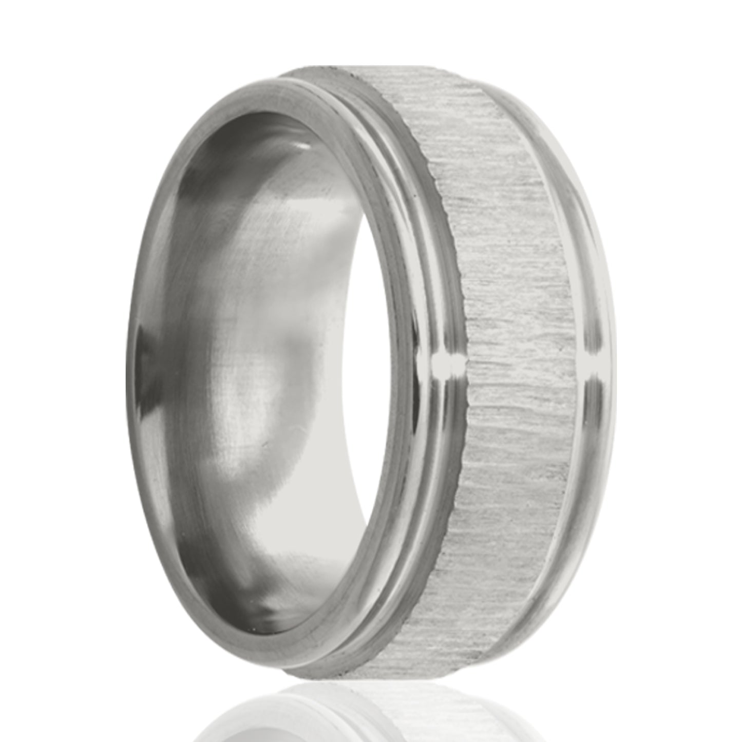 Cobalt Comfort Fit Treebark High Polish Ring