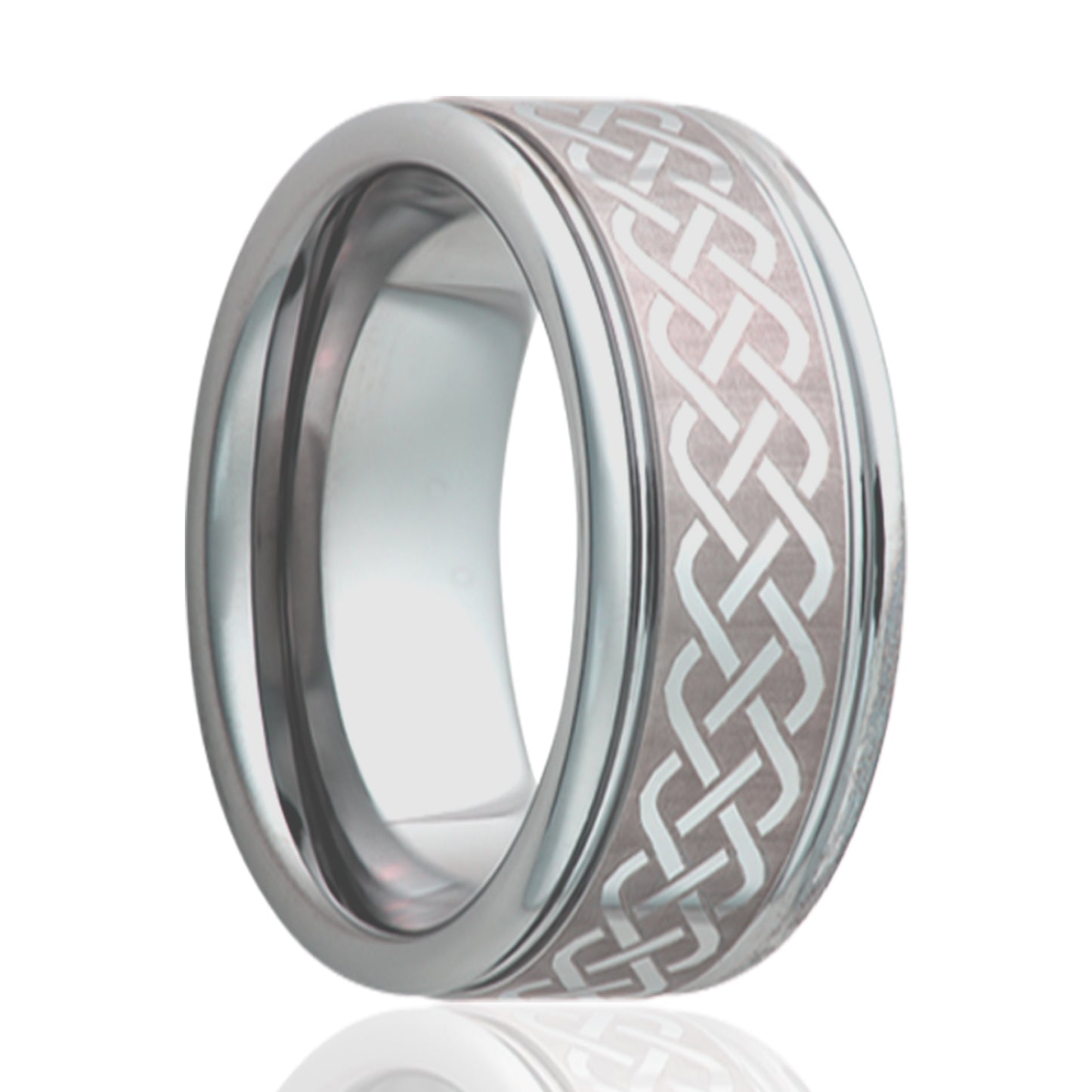 Tungsten Comfort Fit Ring with Celtic Weave