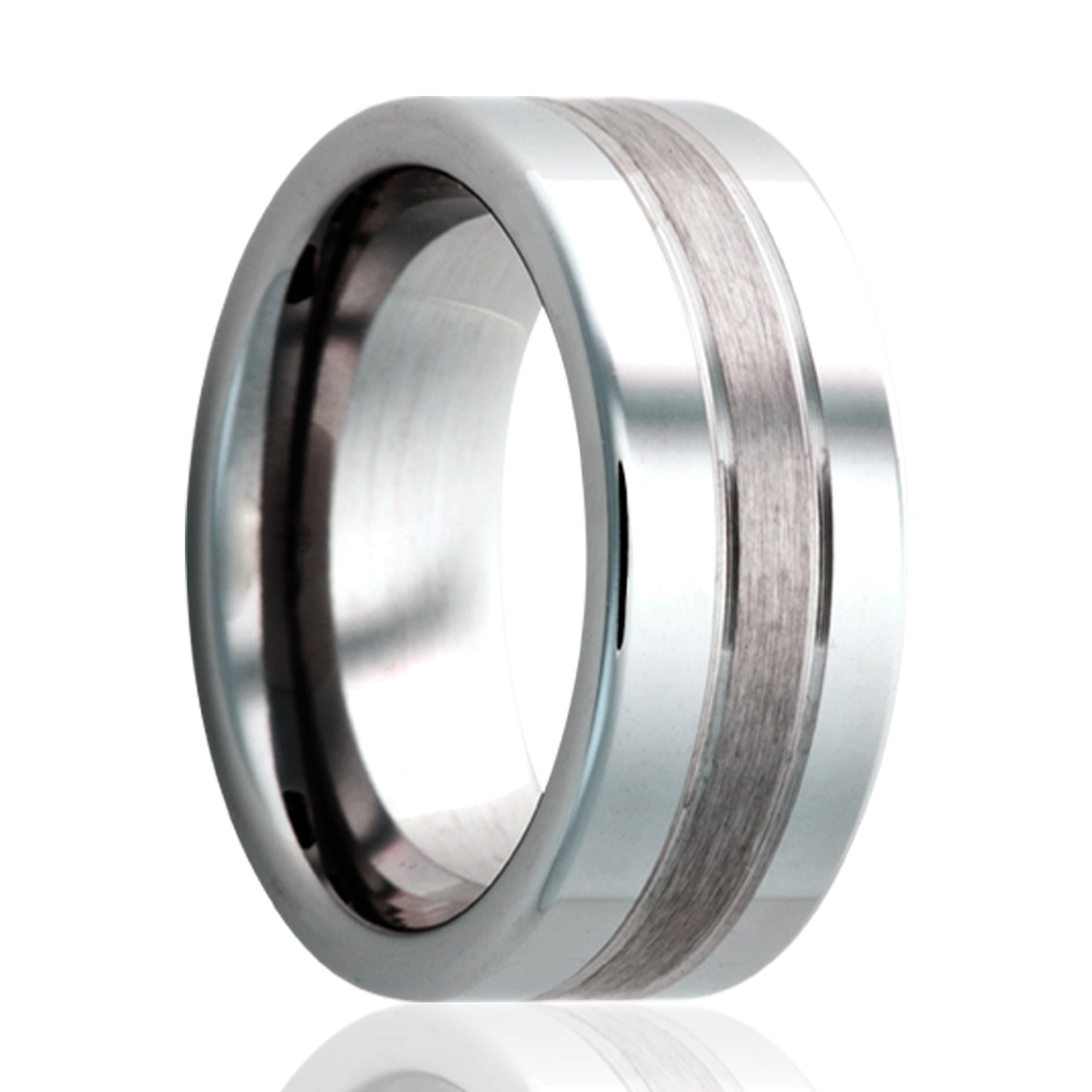 Tungsten Ring with Satin Center and Polished Edges