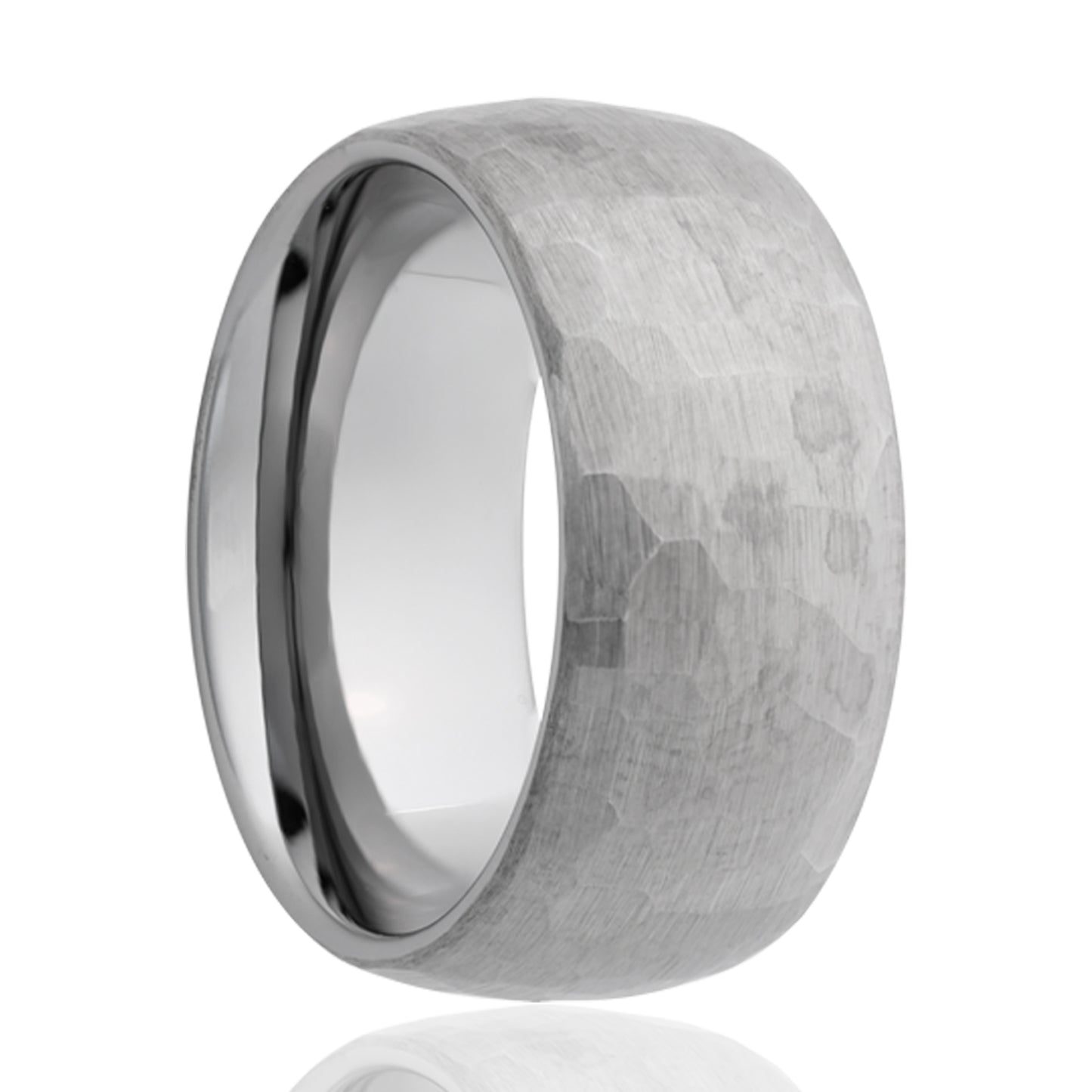 Tungsten Hammered Dome Comfort Fit Ring