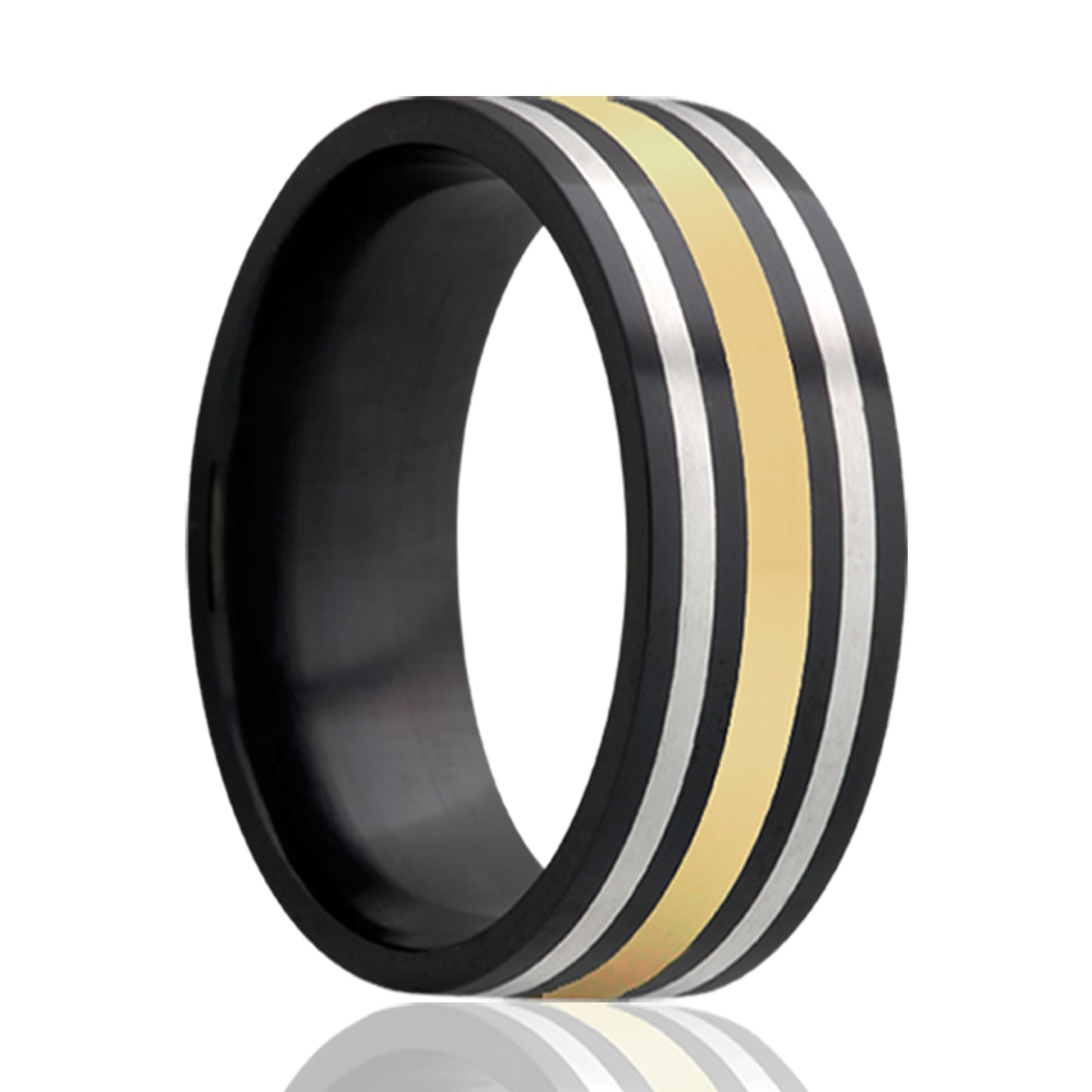 Zirconium Black Comfort Fit Polished Ring