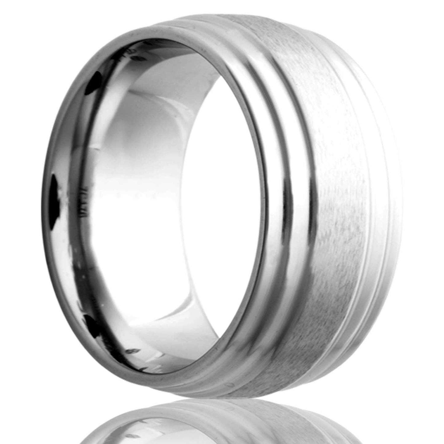 Cobalt Comfort Fit Satin Polished Ring