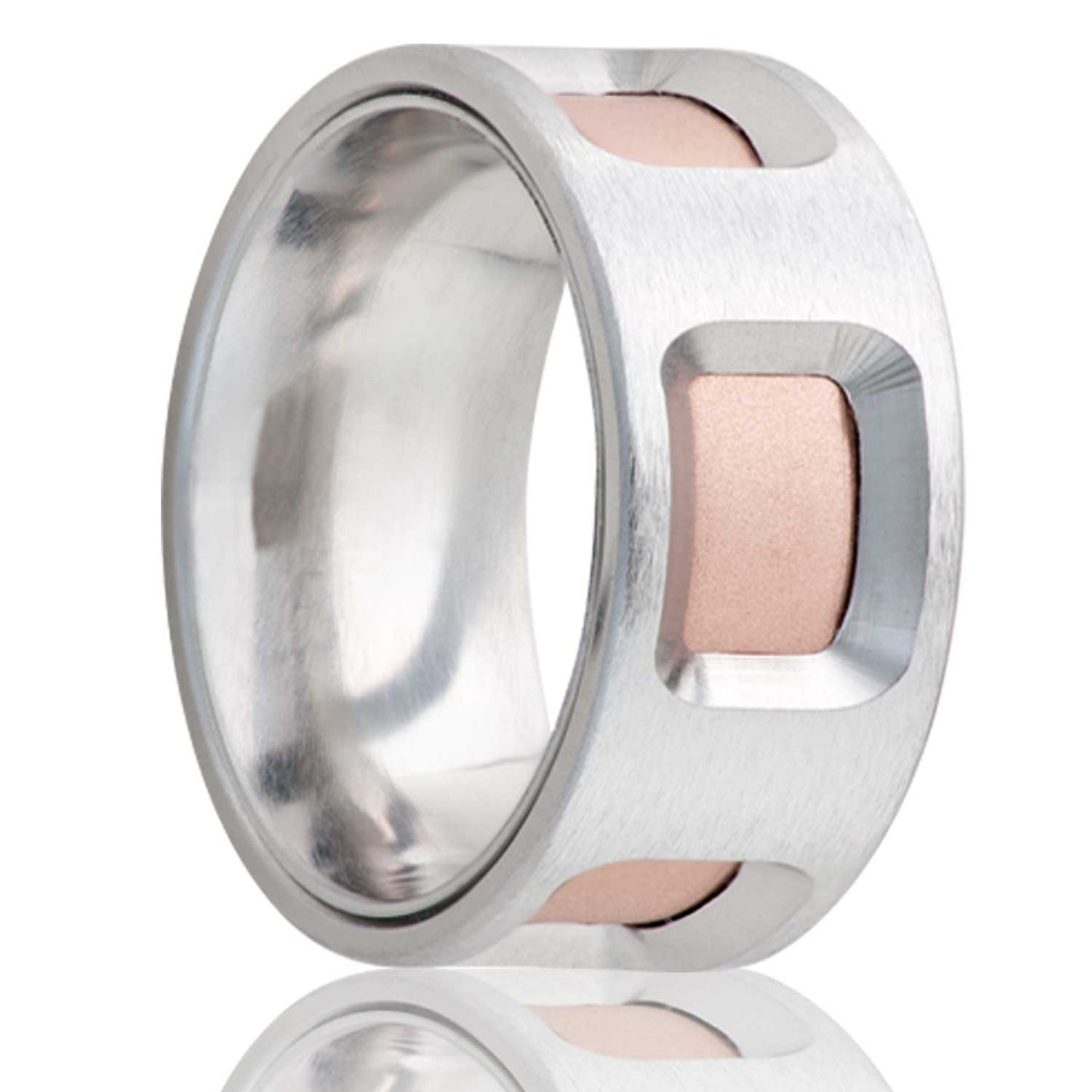Cobalt Rose Gold Satin Comfort Fit Ring