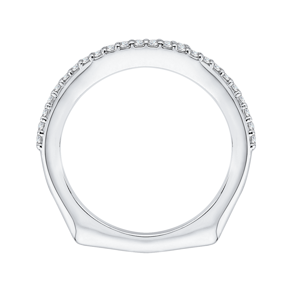 Euro shank Diamond Half Eternity Wedding Band in 14K White Gold