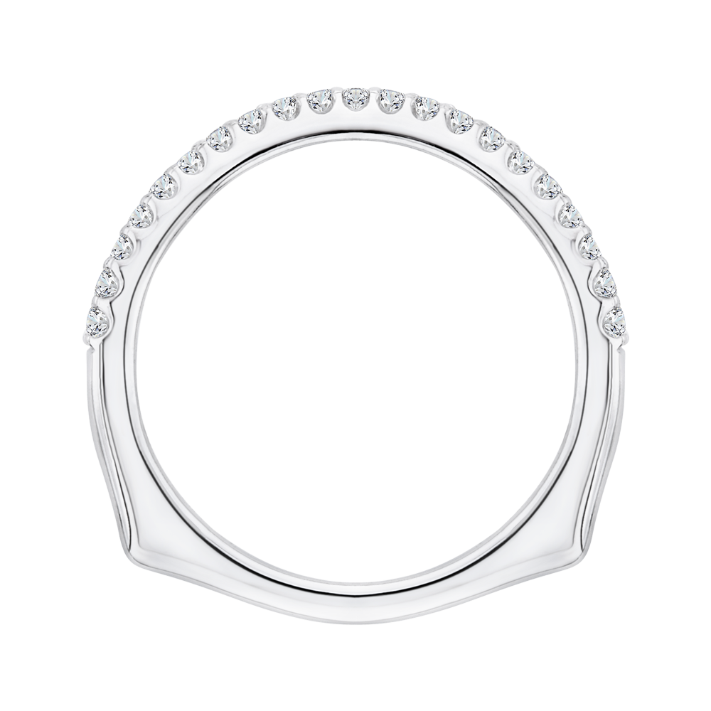 Euro Shank Round Diamond Wedding Band in 14K White Gold