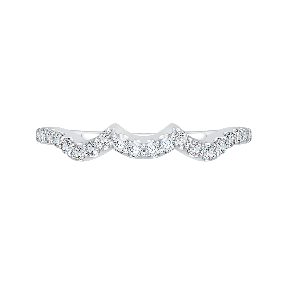 Round Diamond Wedding Band in 14K White Gold