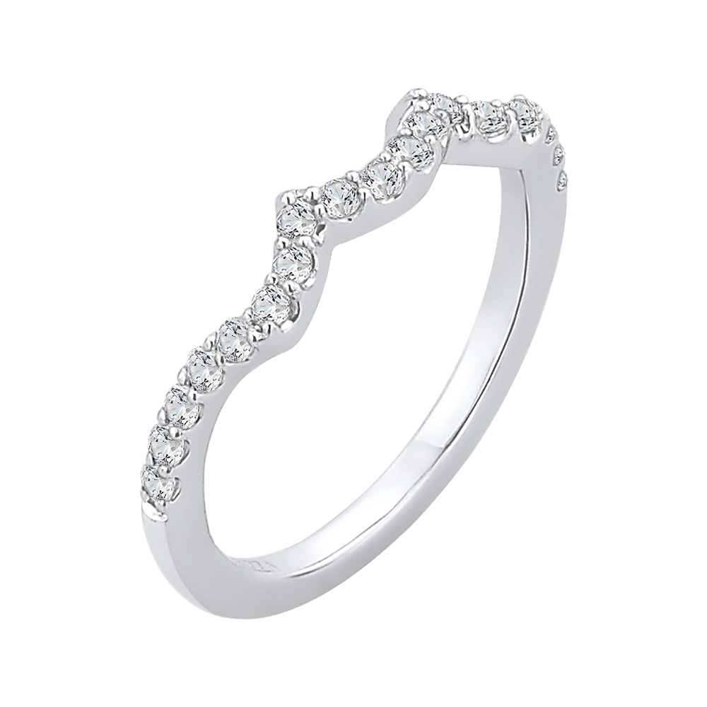 Round Diamond Wedding Band in 14K White Gold