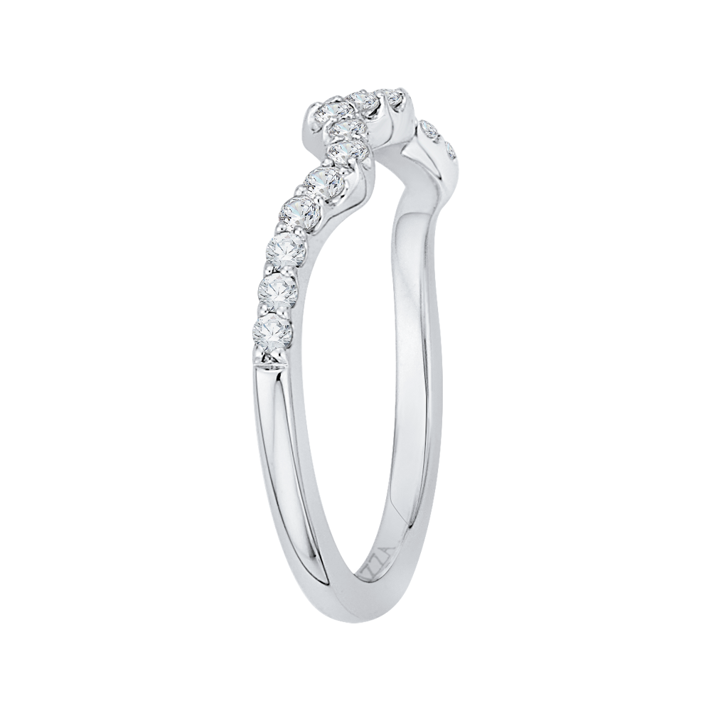 Round Diamond Wedding Band in 14K White Gold