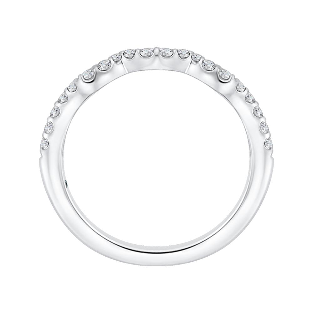 Round Diamond Wedding Band in 14K White Gold