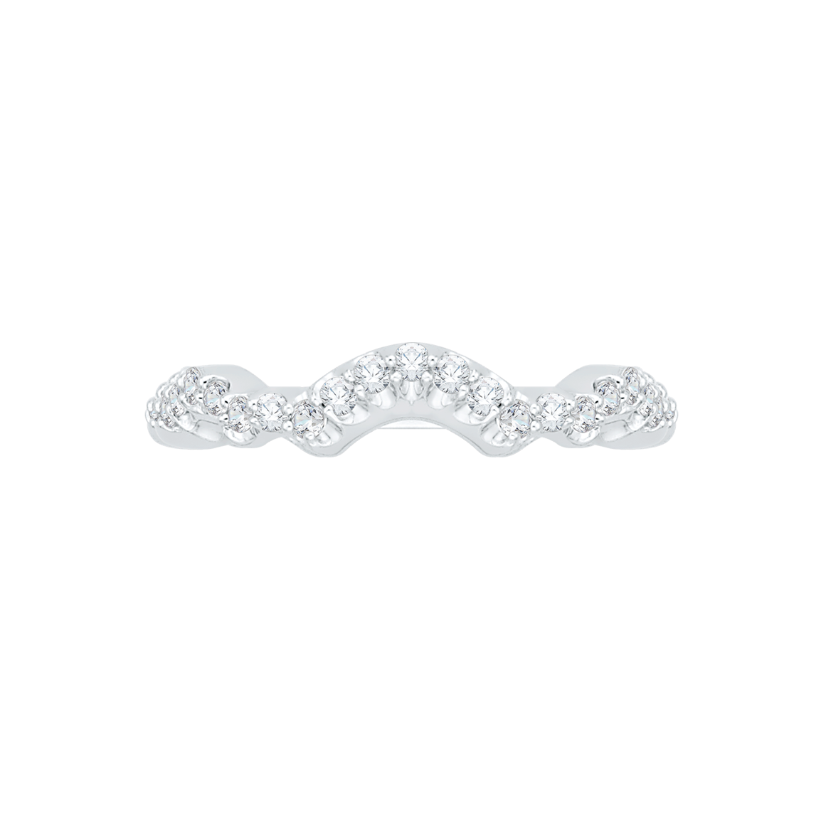 Round Diamond Wedding Band in 14K White Gold