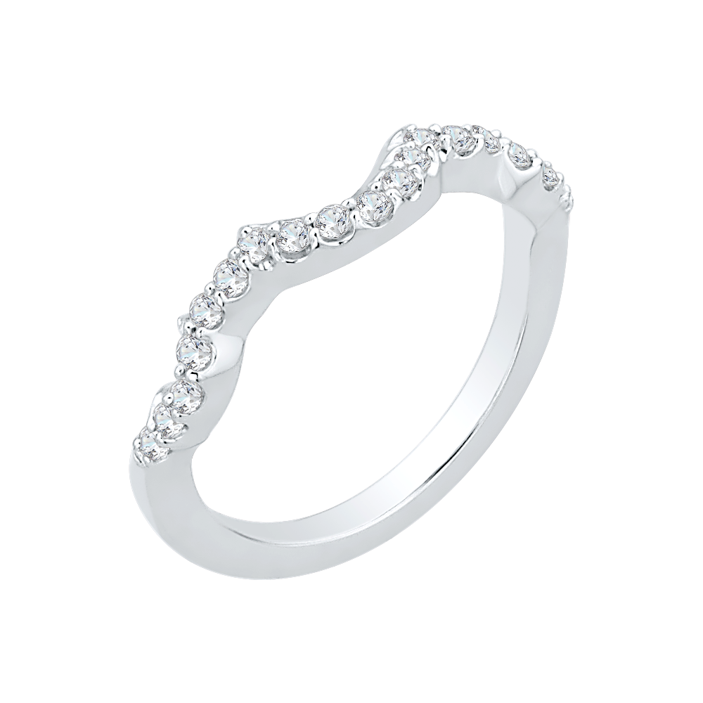 Round Diamond Wedding Band in 14K White Gold