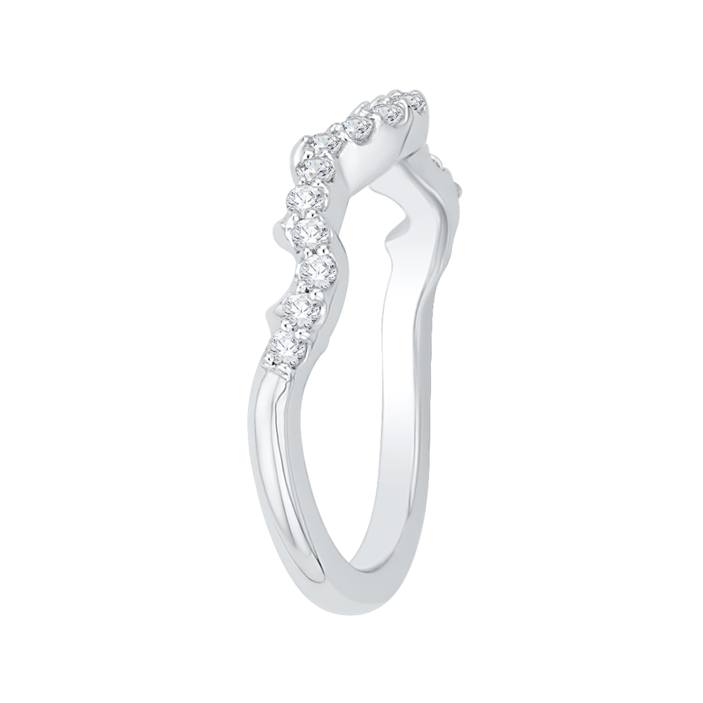 Round Diamond Wedding Band in 14K White Gold