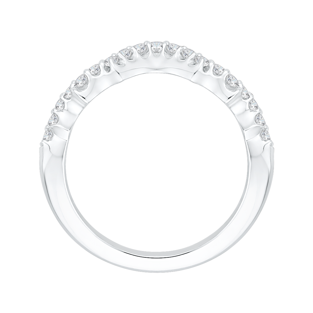 Round Diamond Wedding Band in 14K White Gold