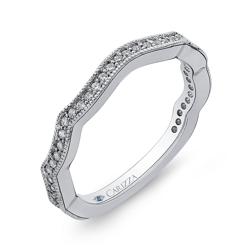 Round Diamond Wedding Band in 14K White Gold