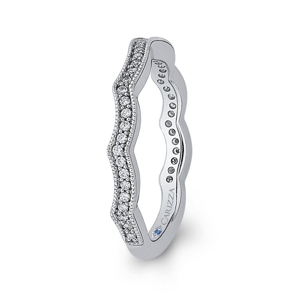 Round Diamond Wedding Band in 14K White Gold