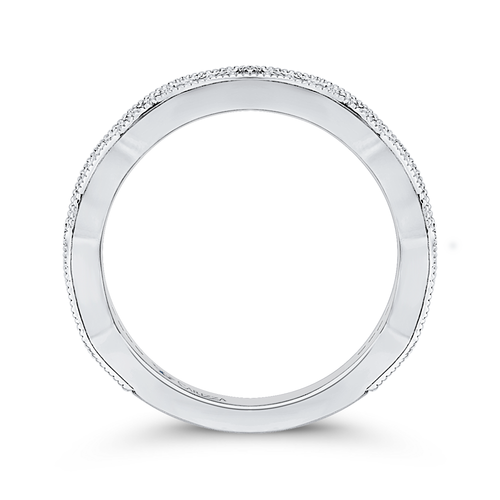 Round Diamond Wedding Band in 14K White Gold