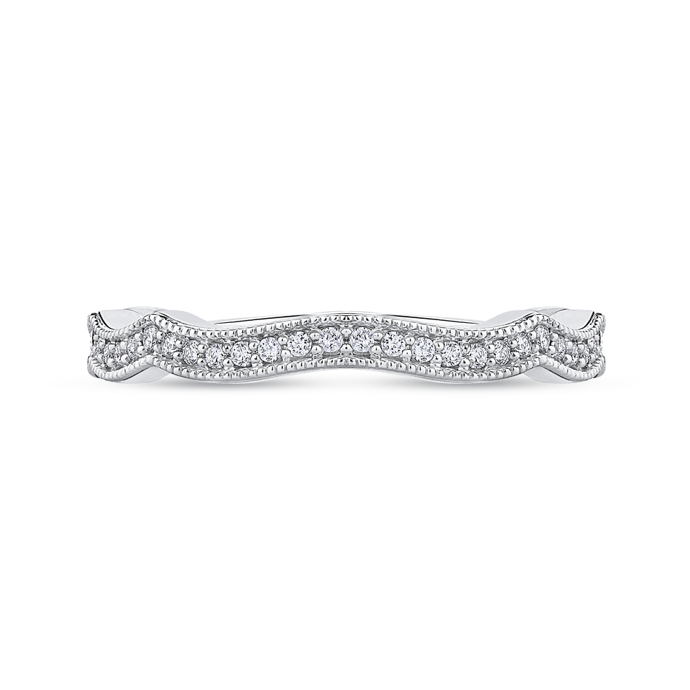 Round Diamond Wedding Band in 14K White Gold