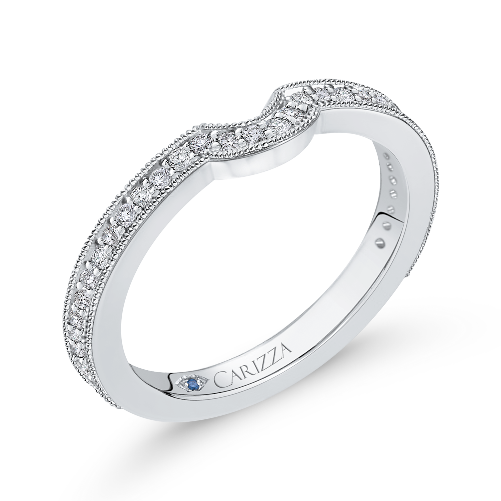 Round Diamond Wedding Band in 14K White Gold