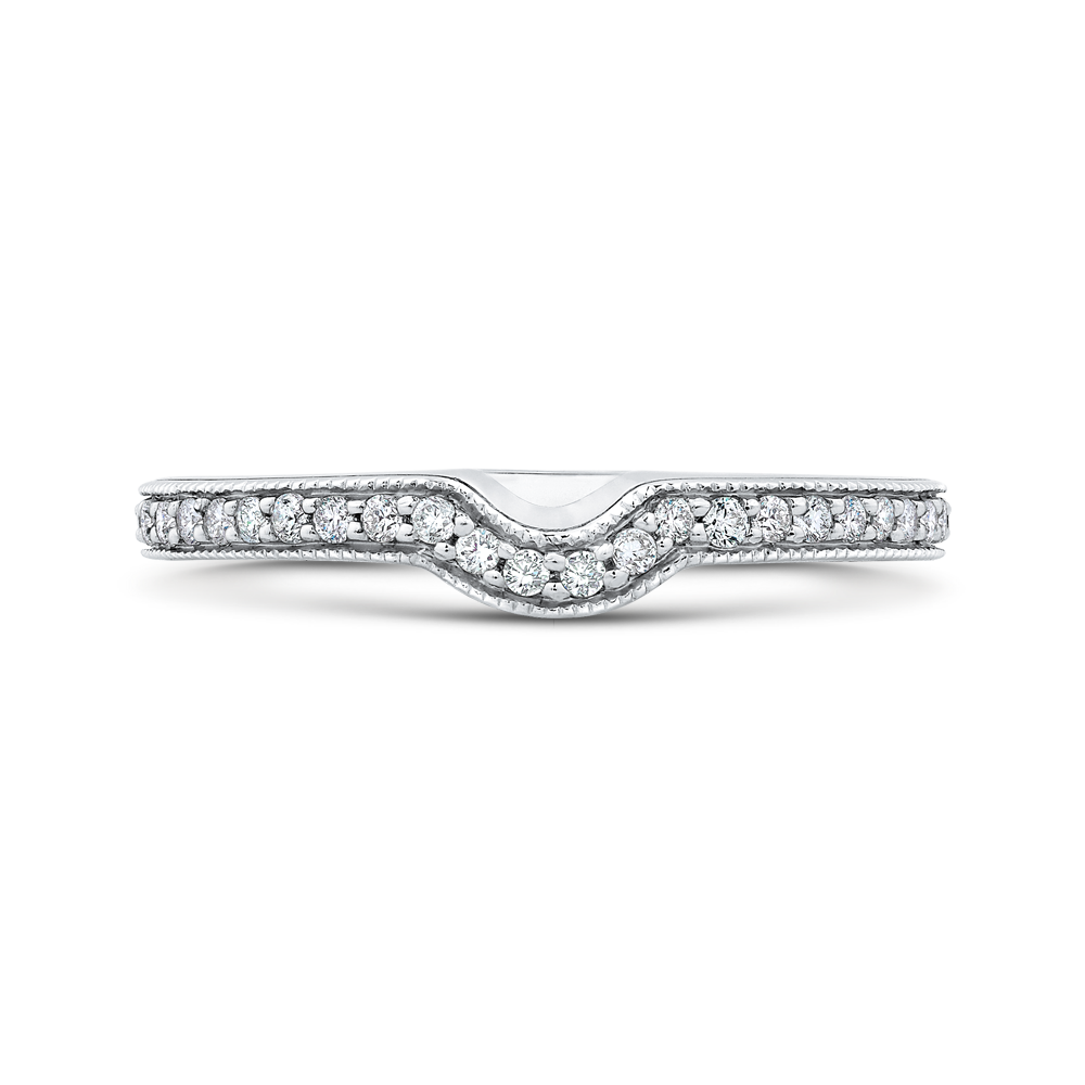 Round Diamond Wedding Band in 14K White Gold