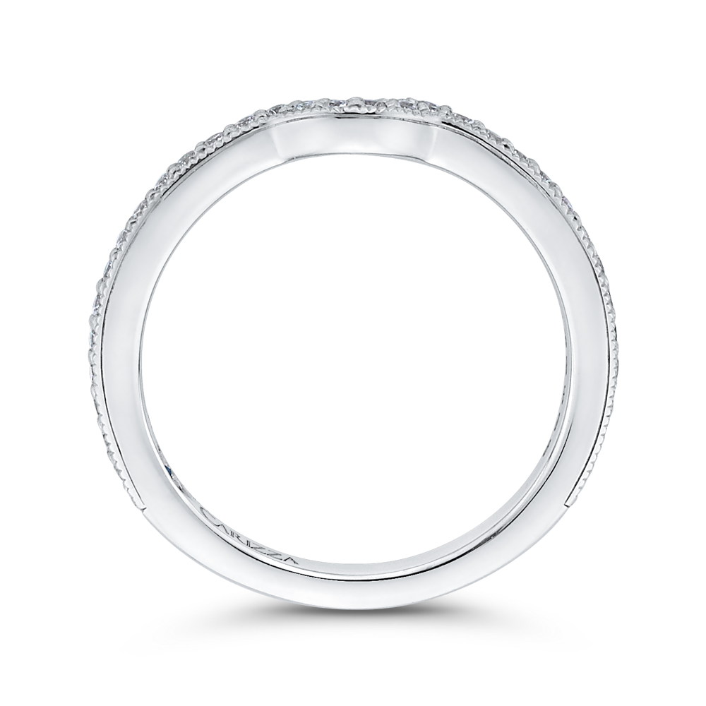 Round Diamond Wedding Band in 14K White Gold