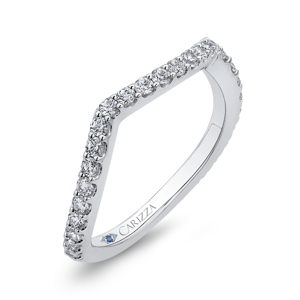 Round Diamond Wedding Band in 14K White Gold