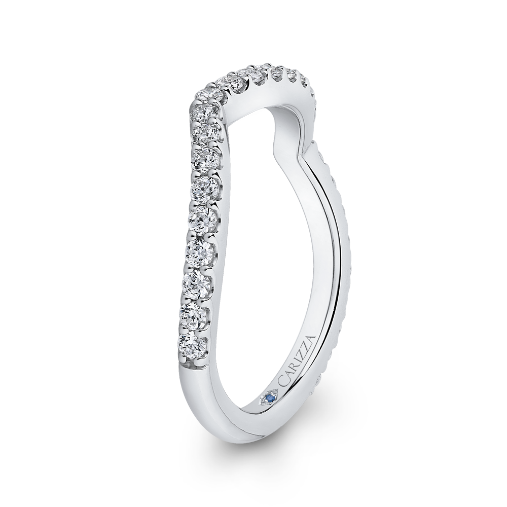 Round Diamond Wedding Band in 14K White Gold