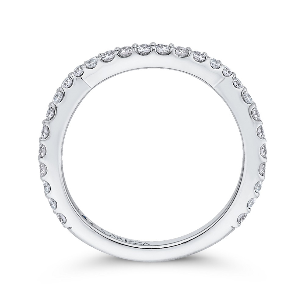 Round Diamond Wedding Band in 14K White Gold