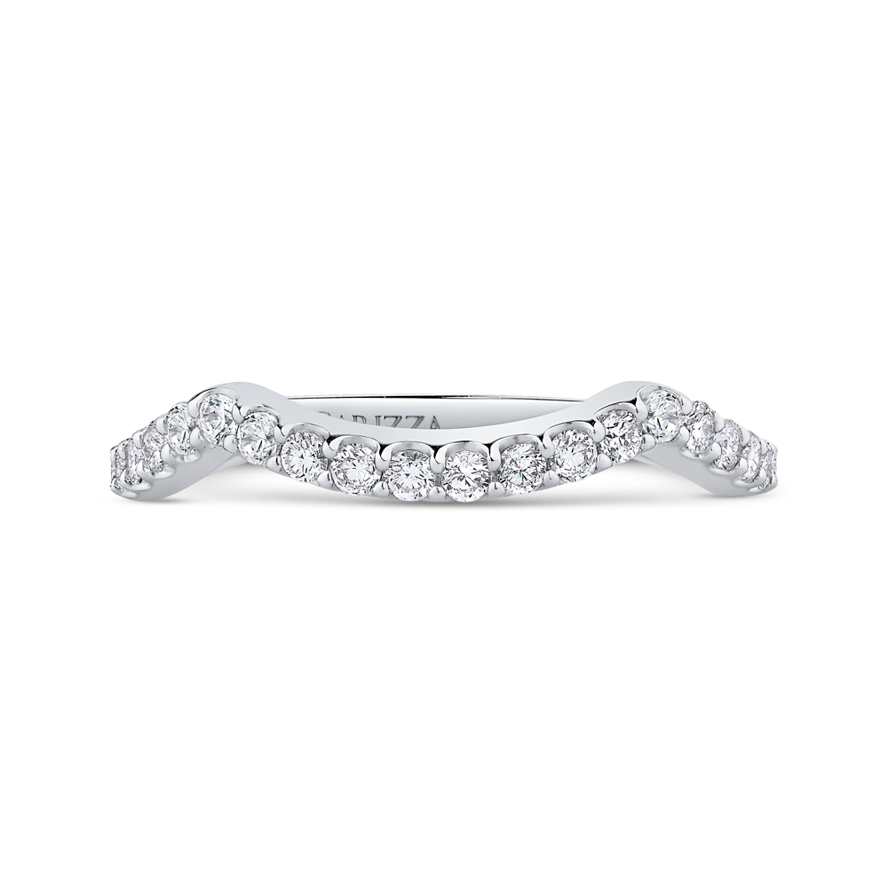 Round Diamond Wedding Band in 14K White Gold
