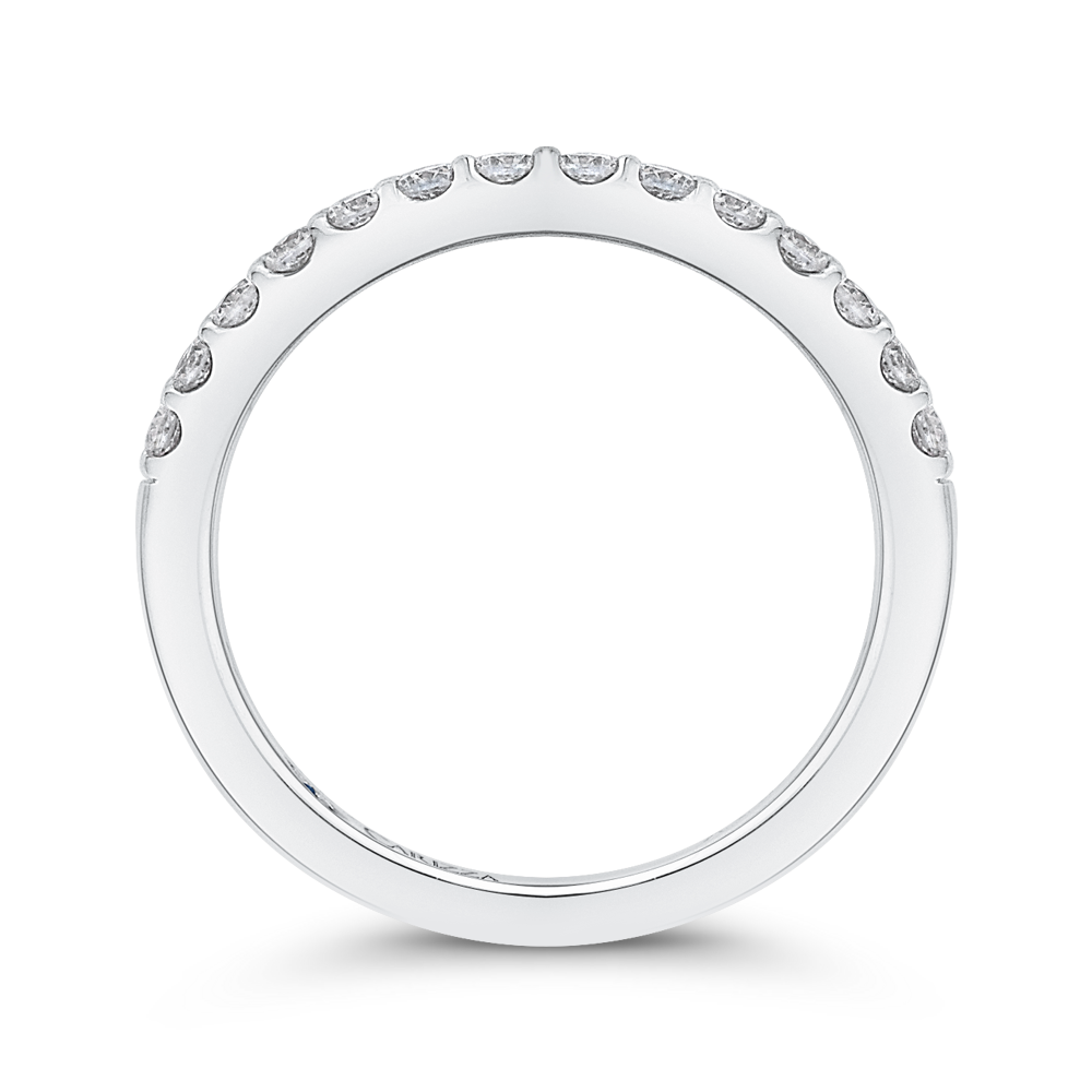 Round Diamond Wedding Band in 14K White Gold