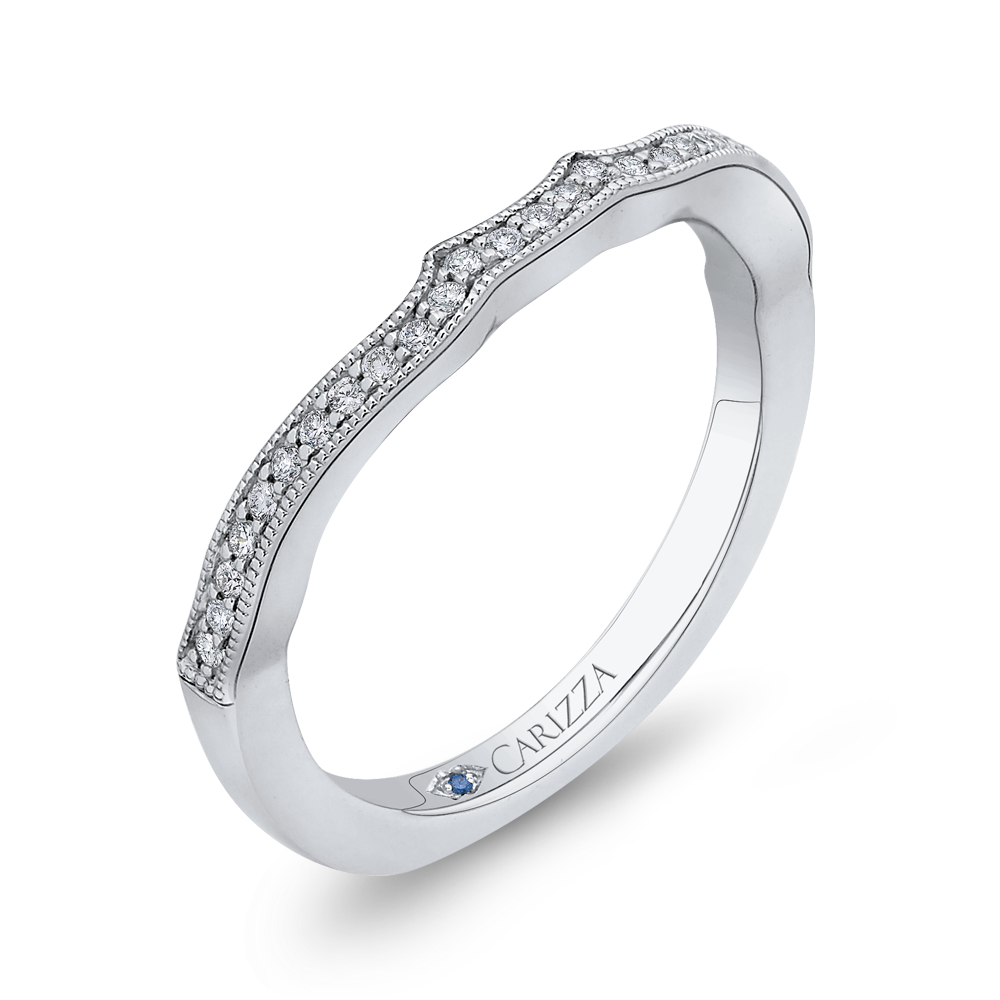 Round Diamond Half-Eternity Wedding Band in 14K White Gold