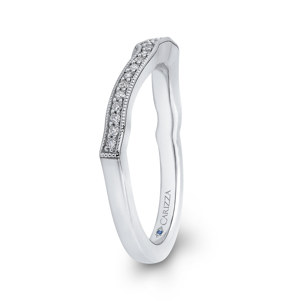 Round Diamond Half-Eternity Wedding Band in 14K White Gold