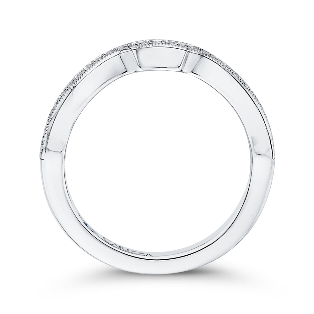 Round Diamond Half-Eternity Wedding Band in 14K White Gold