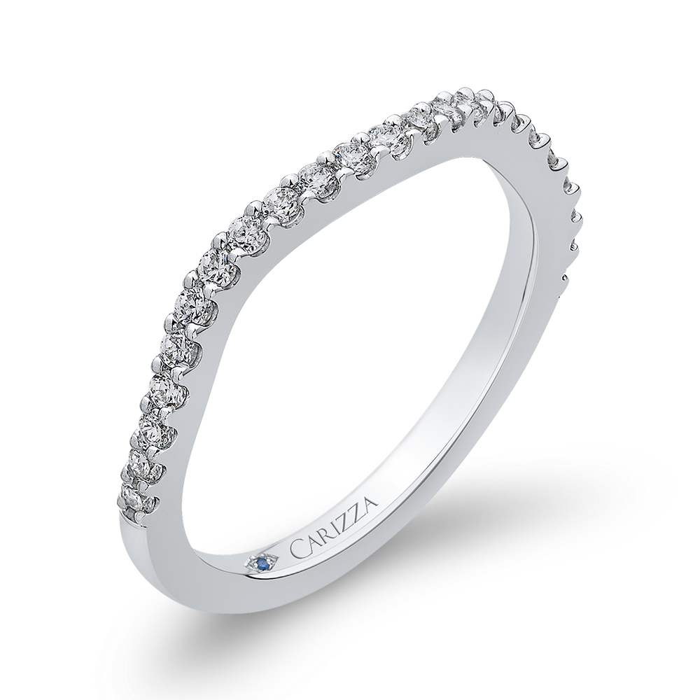 Round Diamond Wedding Band in 14K White Gold
