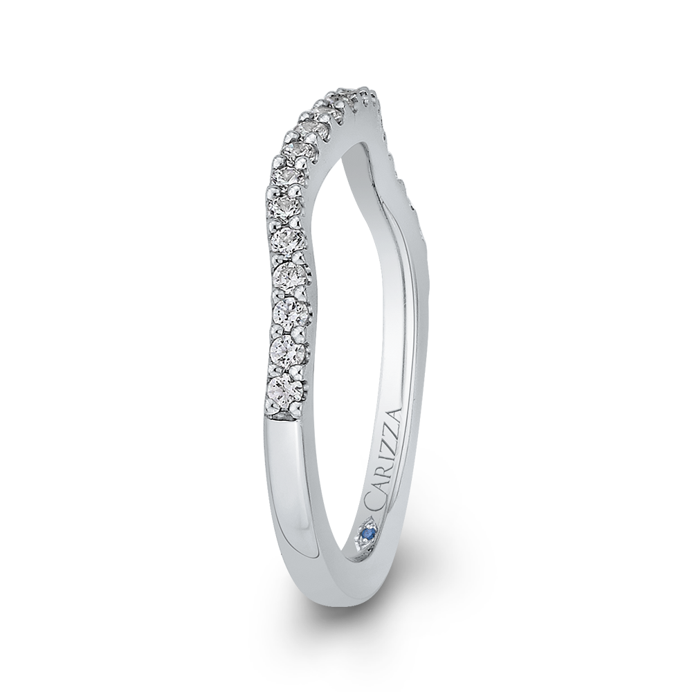 Round Diamond Wedding Band in 14K White Gold