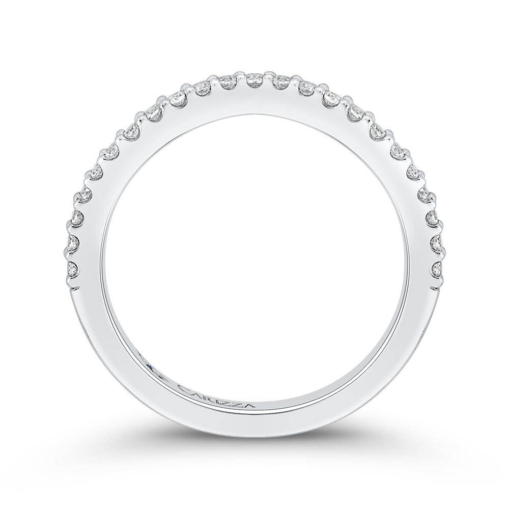 Round Diamond Wedding Band in 14K White Gold