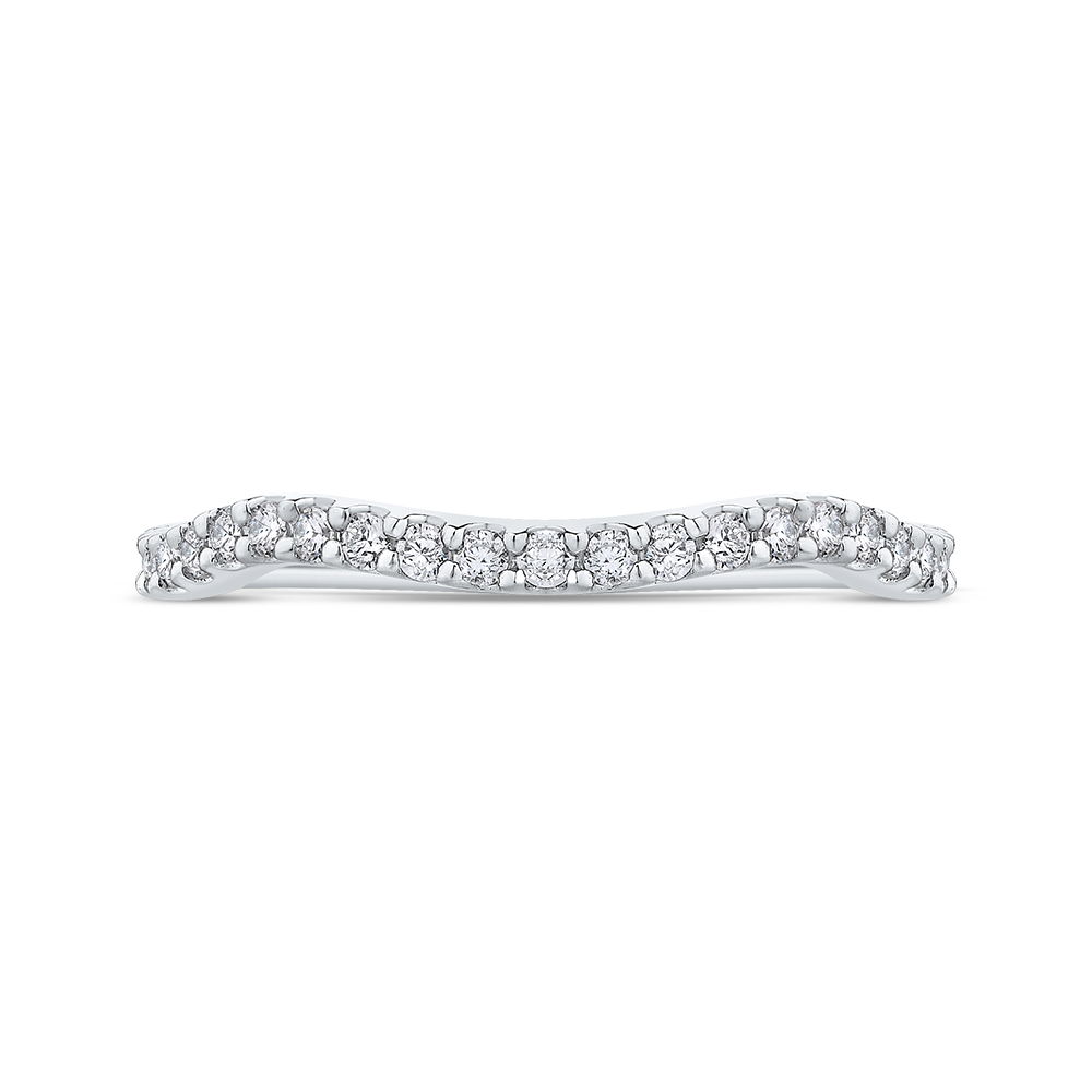Round Diamond Wedding Band in 14K White Gold