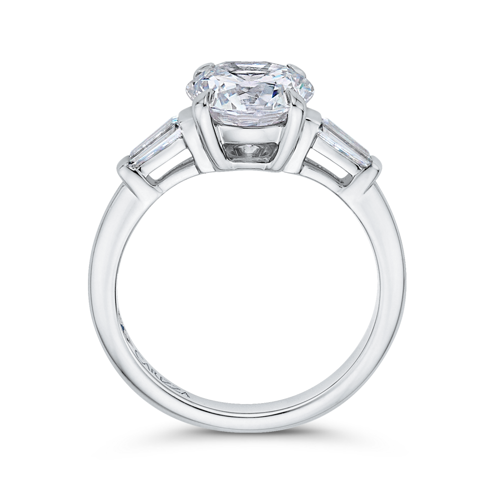 14K White Gold Round Diamond Classic Engagement Ring (Semi-Mount)