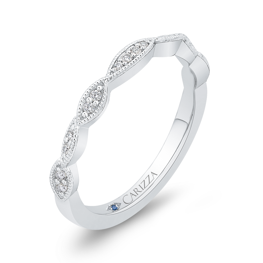 Round Diamond Infinity Wedding Band in 14K White Gold